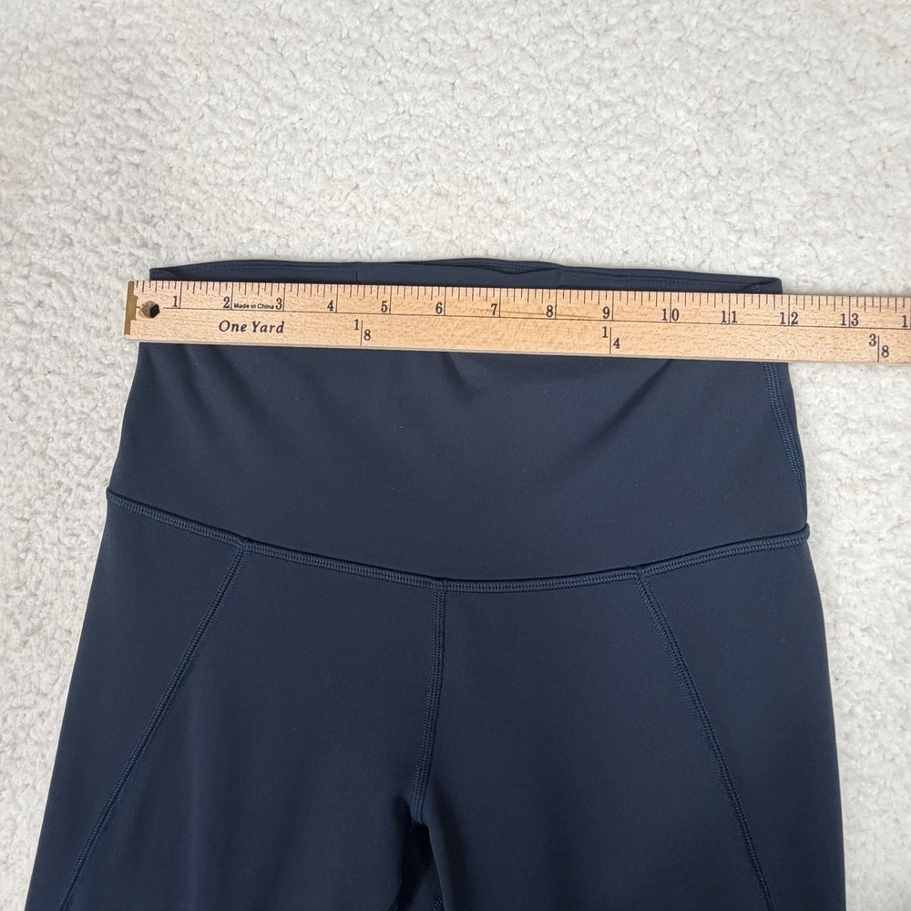 Lululemon High Rise Leggings Navy Blue Split Hem Athletic Pants Size 6 LW5GYIS - Picture 7 of 8